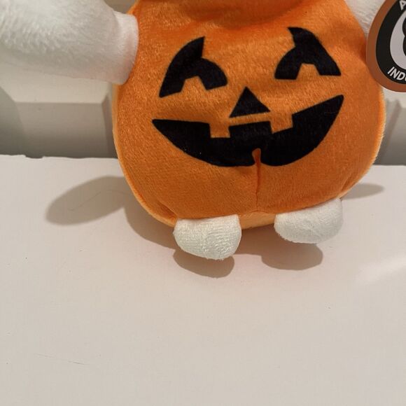 A&A Global Halloween Pumpkin Ghost Plush 8" Stuffed Toy With Tag - Picture 3 of 9